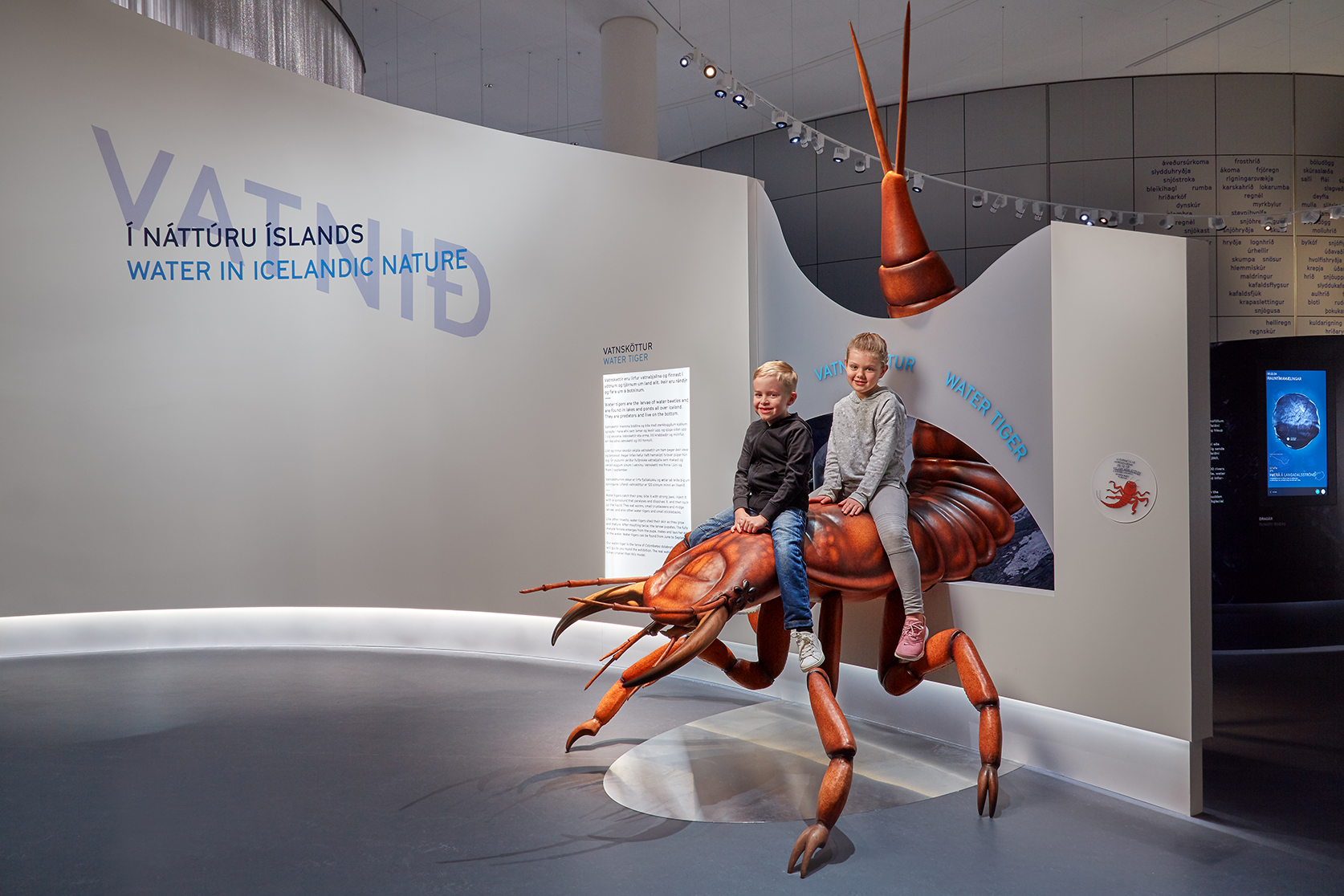 Vatnsköttur á sýningunni Vatnið í náttúru íslands. Mynd: Vigfús Birgisson