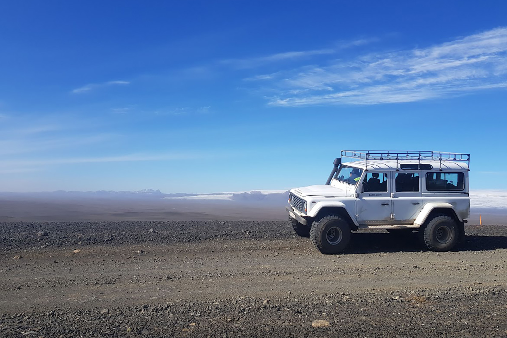 Jeppi í fjallaferð á Sprengisandi. Mynd: Nína Aradóttir